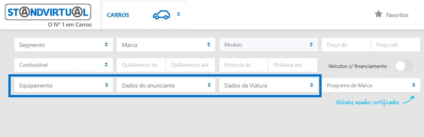 como pesquisar no standvirtual