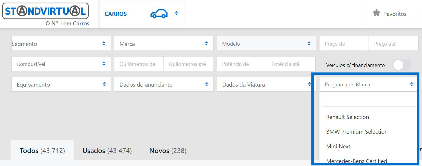 como pesquisar no standvirtual