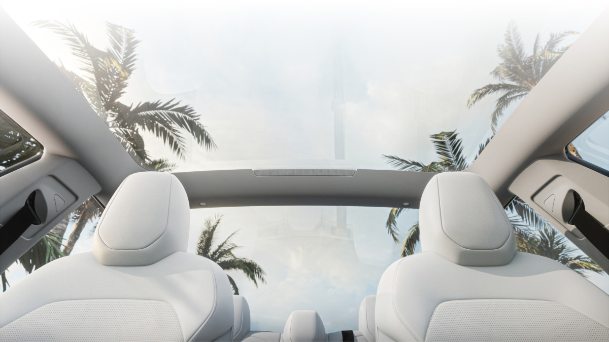 Novo Tesla Model 3 teto panorâmico