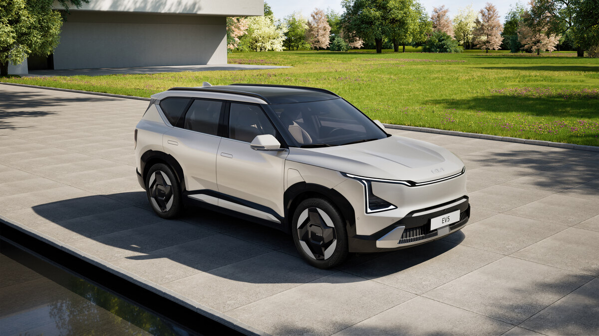Kia EV5, design frontal moderno e 100% elétrico