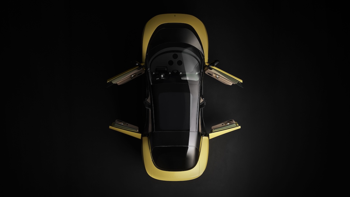 Novo ferrari eletrico luce vista topo